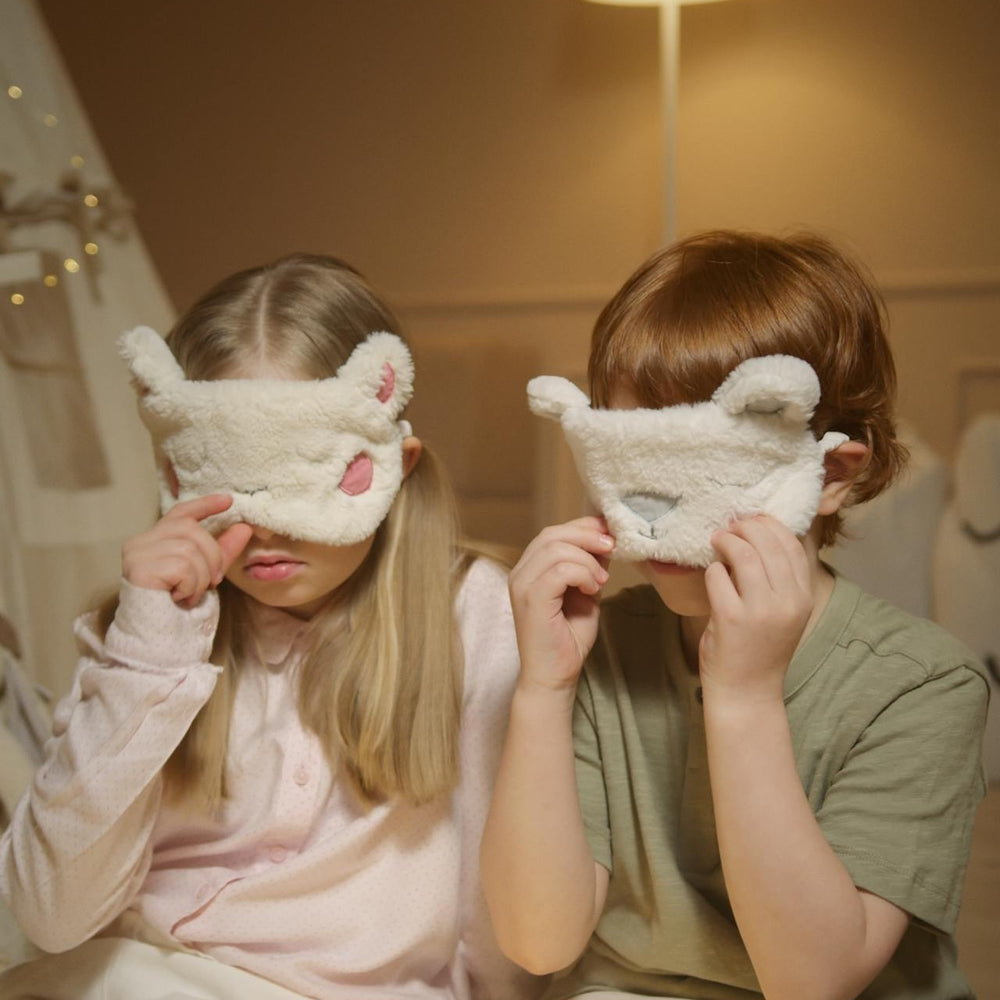 children wearing cute sleep masks