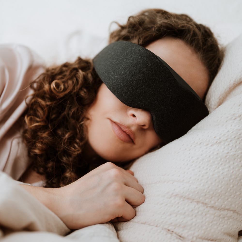 
                      
                        Person Sleeping Comfortably with Aura Smart Sleep Mask in Grey
                      
                    